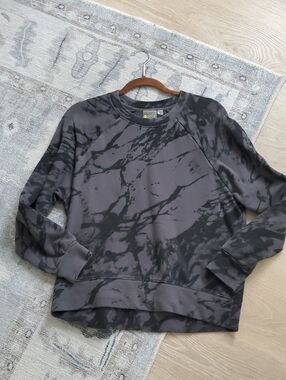 Zella Gray Black Tie-dye 100% Cotton Sweatshirt SzM